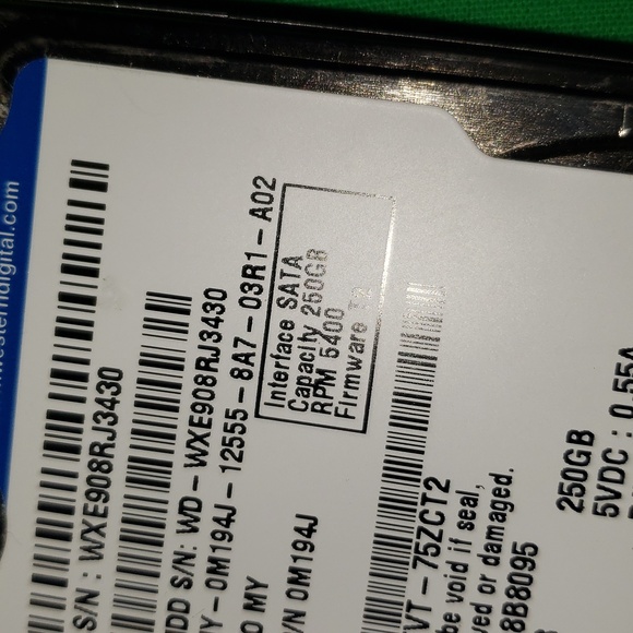 Western Digital Scorpio Blue 250 GB SATA Laptop Hard Drive - Picture 4 of 4